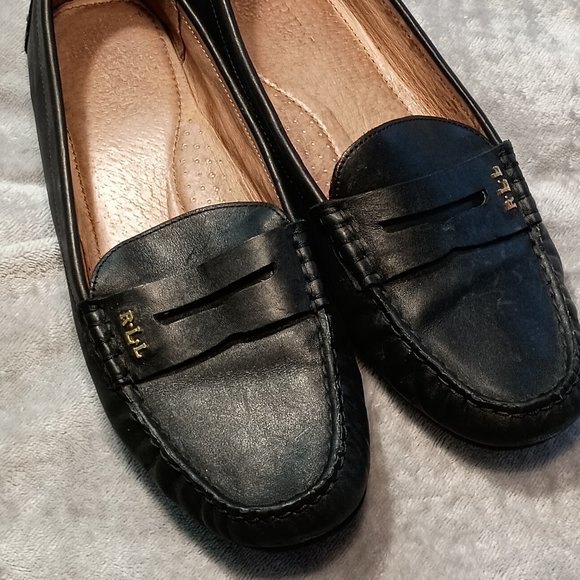 Ralph Lauren Belen Black Leather Driver Loafer - Picture 2 of 15